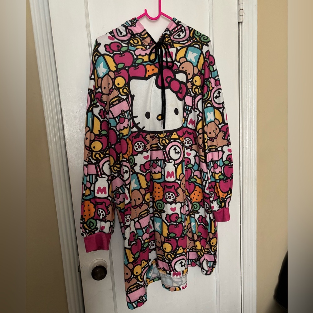 Hello Kitty Colorful Hoodie sweater dress